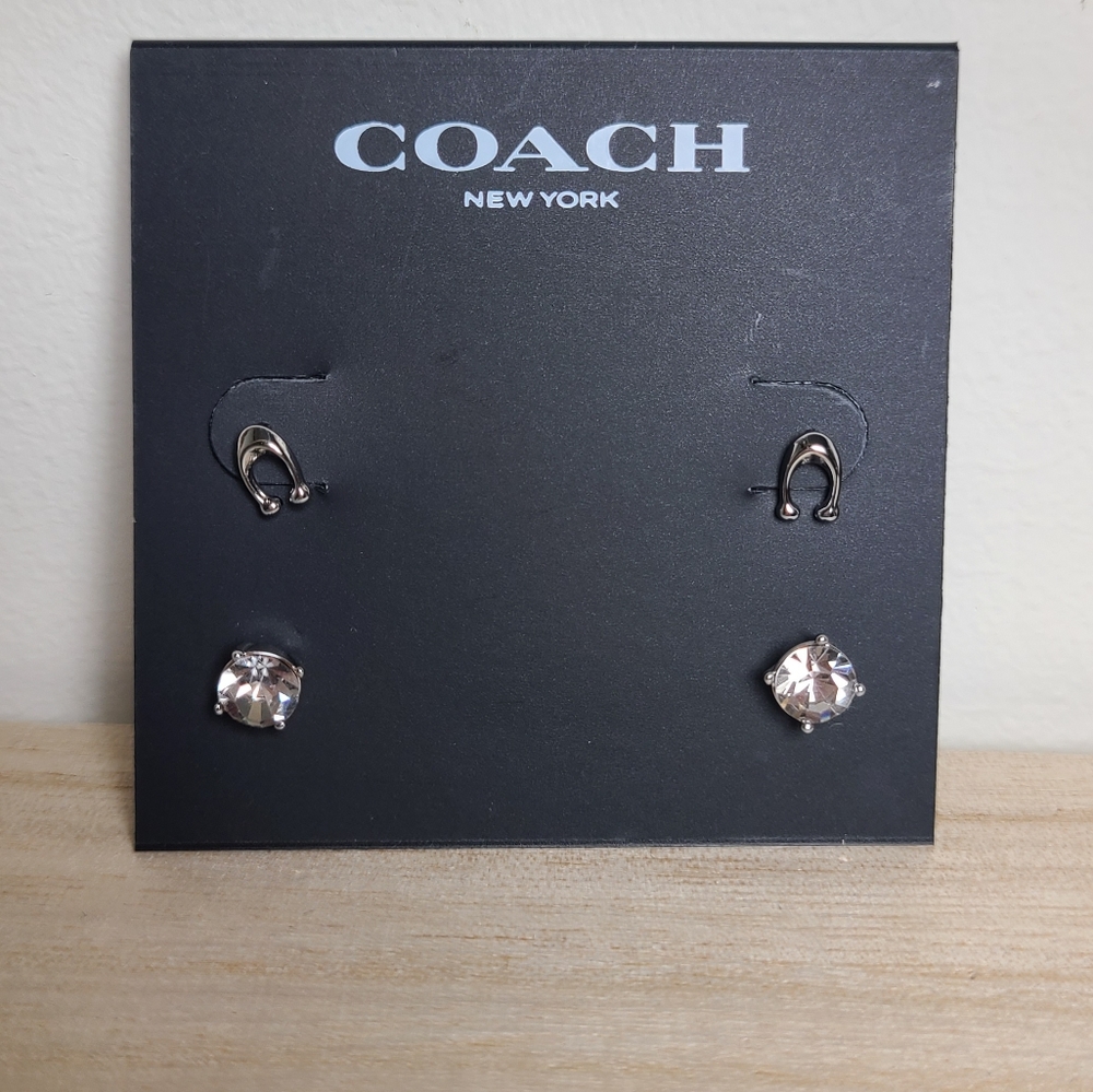 NWT Coach Earrings in Coach Bag 2 Pack
